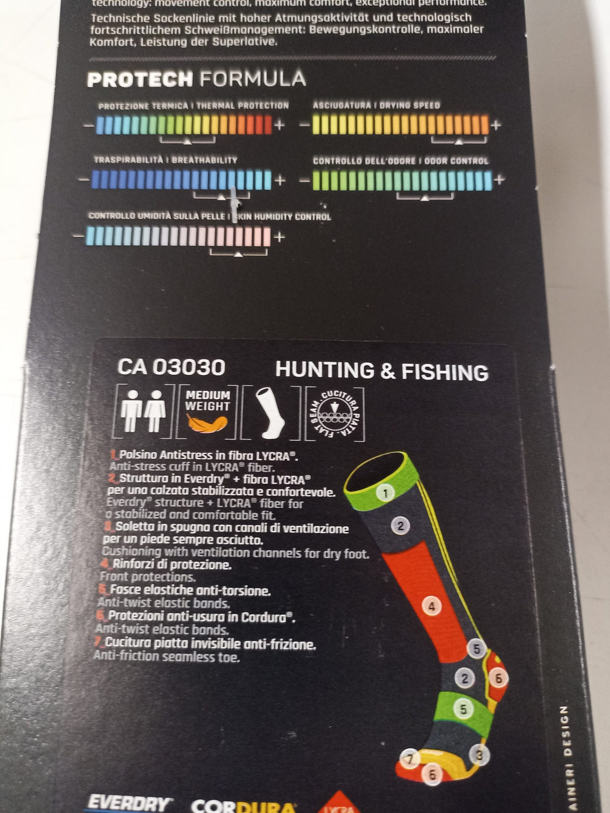 Calza hunt&fish corta o alta extra dry