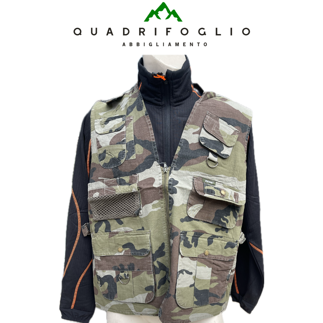 Gilet patton cotone ripstop multitasche mimetico