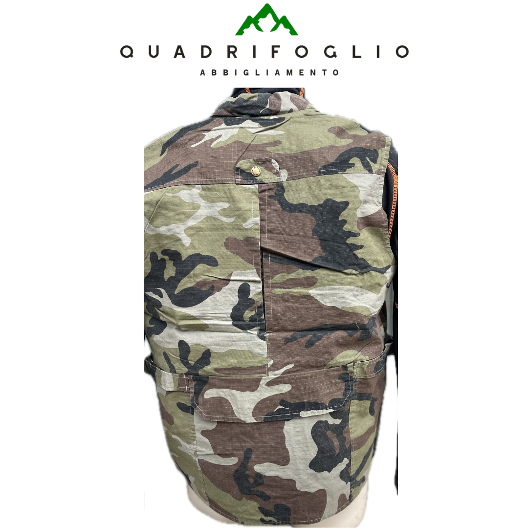 Gilet patton cotone ripstop multitasche mimetico