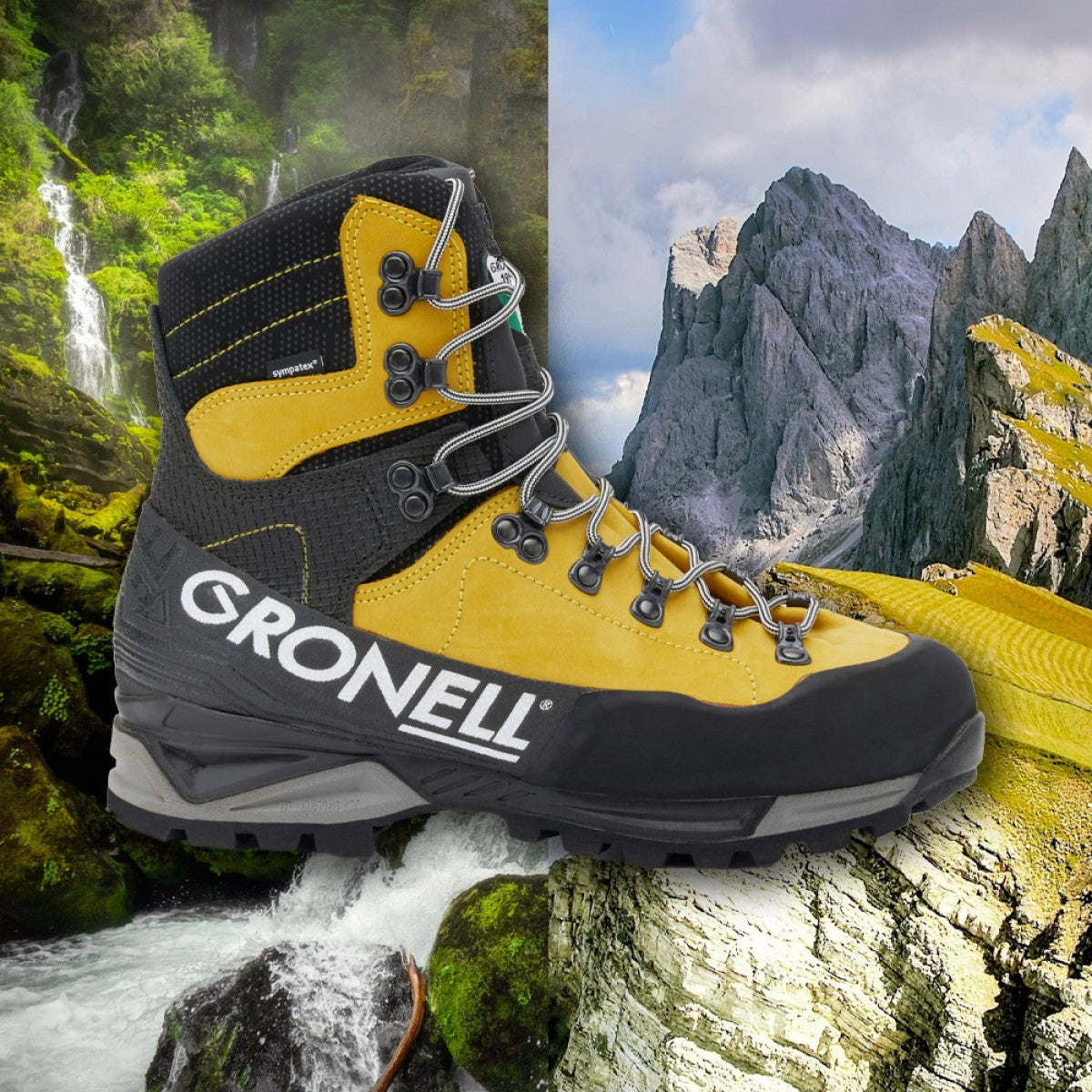 Scarpone gronell kinetics marrone, giallo