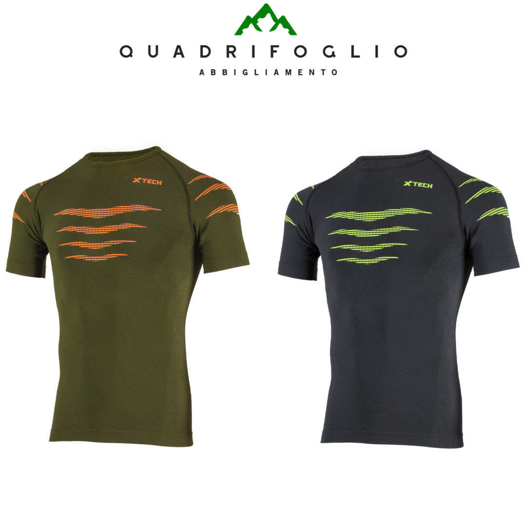 Maglia maniche corte Xtech Falcon verdone/blu