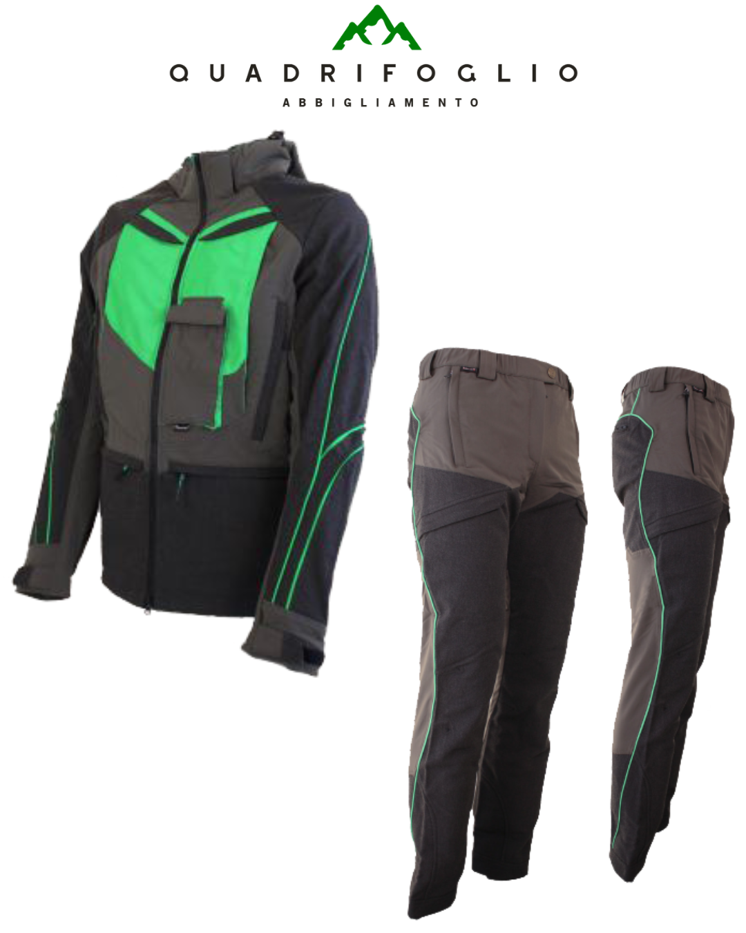 Completo Blatex giacca articolo 48 e pantalone articolo 95 verde fluo