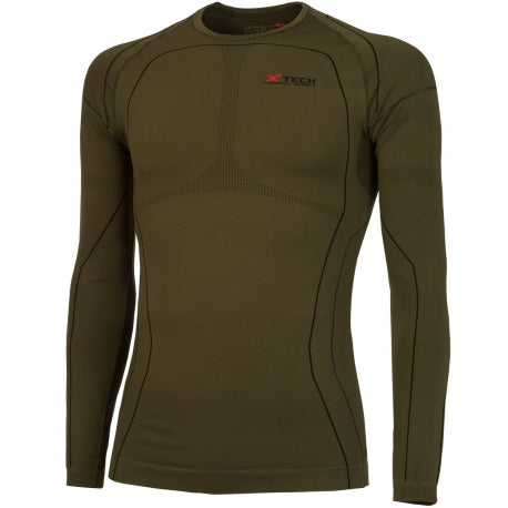 Maglia termica Xtech predator maniche lunghe, lupetto con zip e girocollo