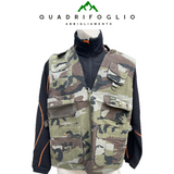 Completo Gilet Patton mimetico cotone e pantalone Masseria art. 75 neutro, arancio, lime