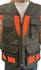 Gilet Masseria MV20 verde, arancio multitasche